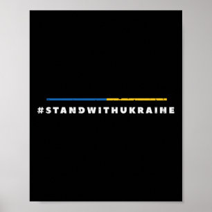 Affiche Drapeau de l'Ukraine Lignes Hommes pro-ukrainiens