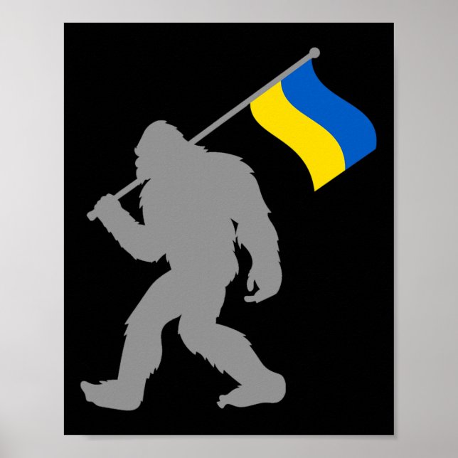 Affiche Drapeau de l'Ukraine ou drapeau ukrainien sur le d (Devant)