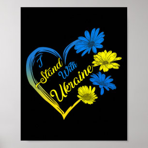 Affiche Drapeau de l'Ukraine Tournesol Vintage Amoureux Uk