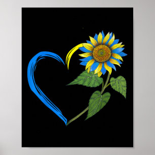Affiche Drapeau de l'Ukraine Tournesol Vintage Amoureux Uk