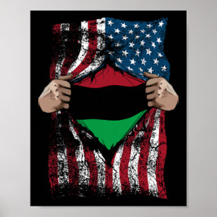 Affiche Drapeau de l'Union panafricaine Loyal Afro-américa