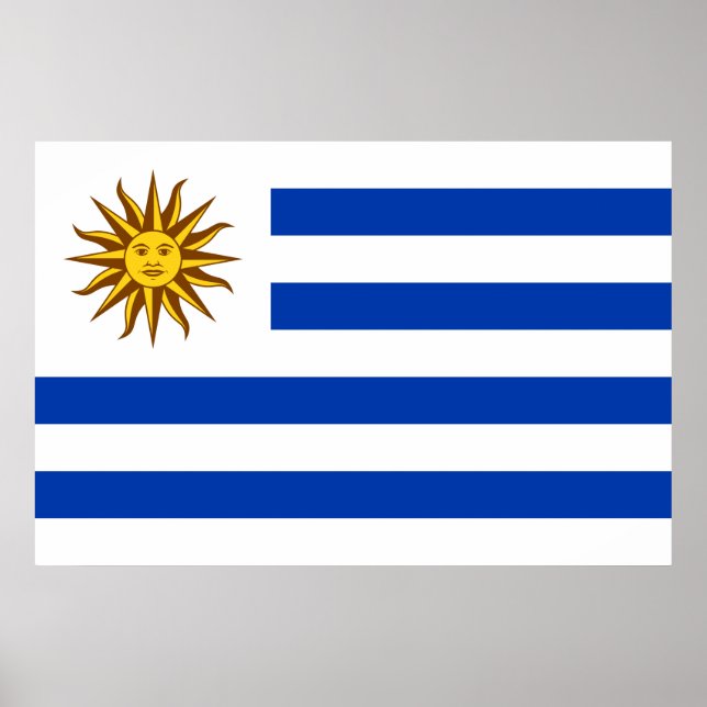Affiche Drapeau de l'Uruguay (Devant)