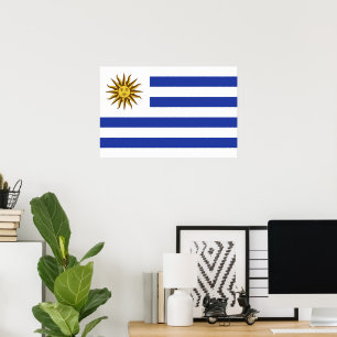 Affiche drapeau de l'Uruguay