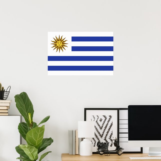 Affiche drapeau de l'Uruguay (Bureau à domicile)