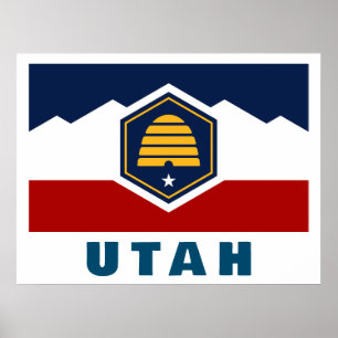 Affiche Drapeau de l'Utah (Drapeau de ruche)