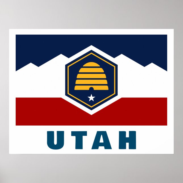 Affiche Drapeau de l'Utah (Drapeau de ruche) (Devant)