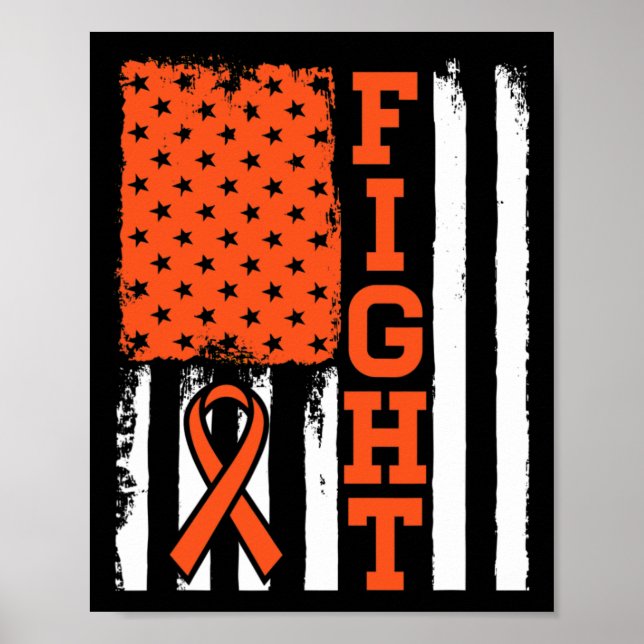 Affiche Drapeau de lutte contre la leucémie du cancer du s (Devant)
