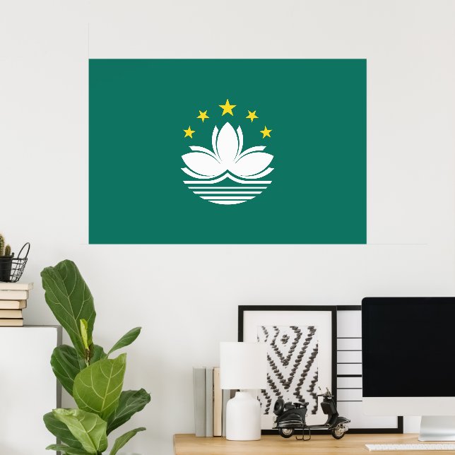 Affiche Drapeau de Macao (Bureau à domicile)