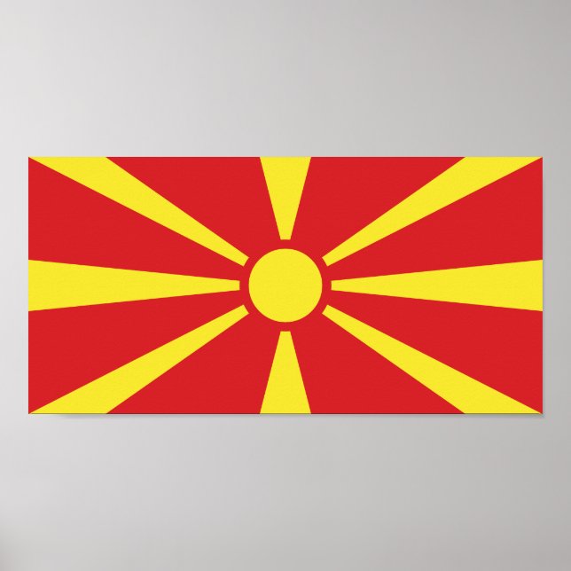 Affiche Drapeau de Macédoine du Nord (Devant)