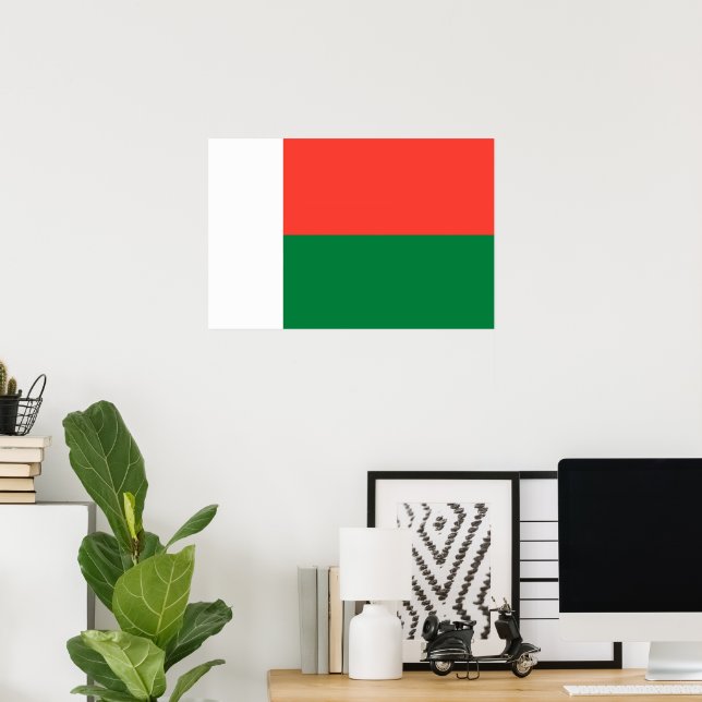 Affiche Drapeau de Madagascar (Bureau à domicile)