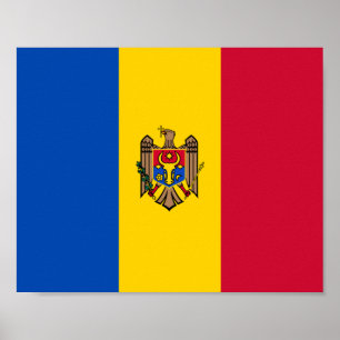 Affiche Drapeau de Moldova