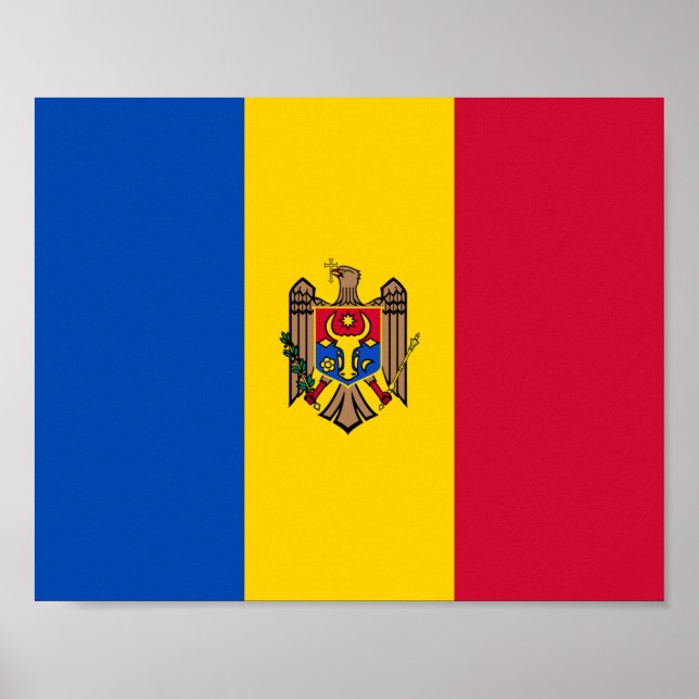 Affiche Drapeau de Moldova (Devant)