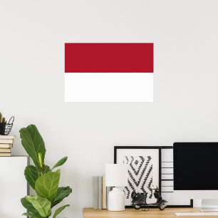 Affiche Drapeau de Monaco