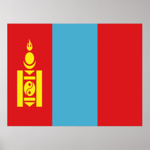 Affiche Drapeau de Mongolie