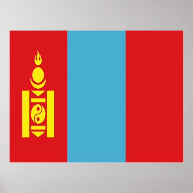 Affiche Drapeau de Mongolie (Devant)