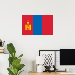 Affiche Drapeau de Mongolie