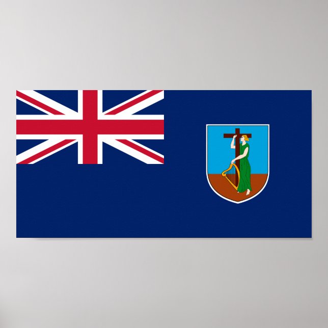 Affiche Drapeau de Montserrat (Devant)