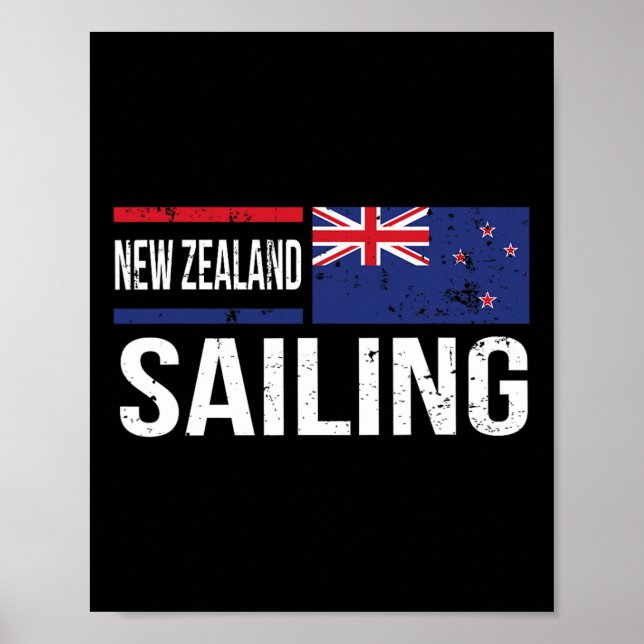 Affiche Drapeau de navigation de la Nouvelle-Zélande Voile (Devant)