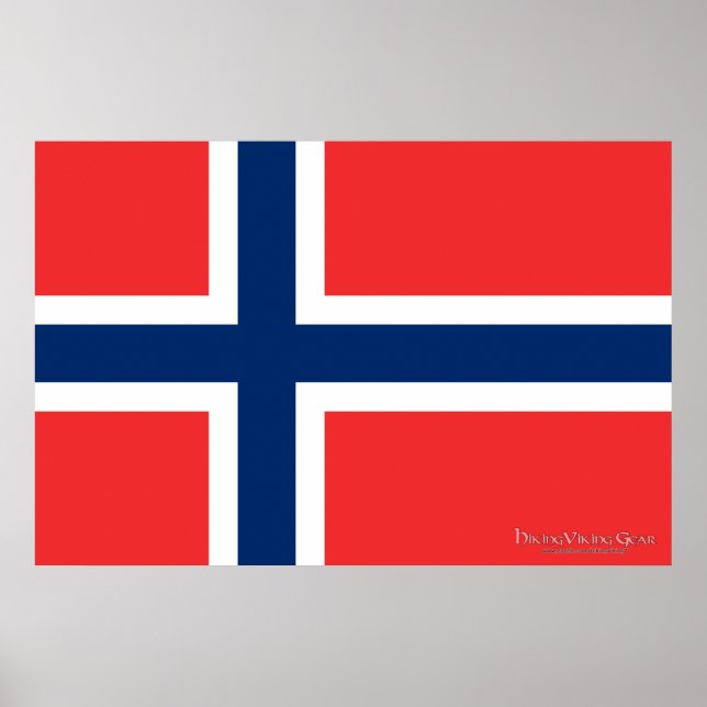 Affiche Drapeau de Norway (Devant)