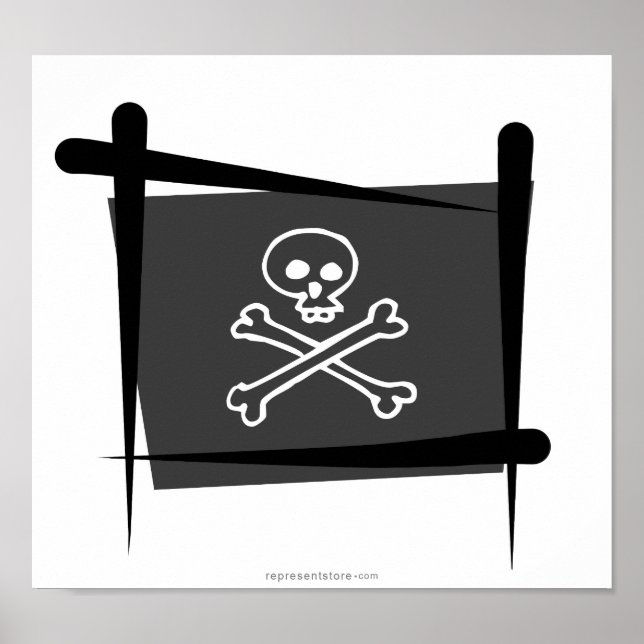 Affiche Drapeau de pinceau pirate (Devant)