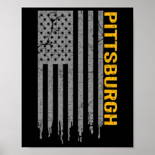 Affiche Drapeau de Pittsburgh Usa Patriote Américain De Pi