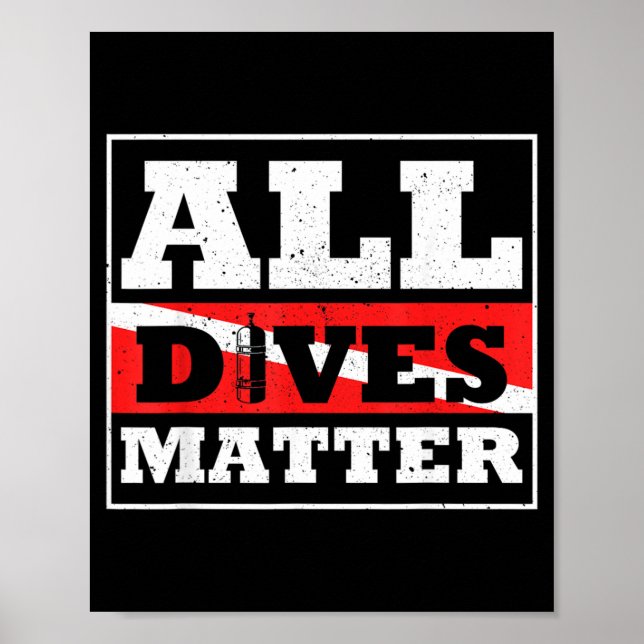 Affiche Drapeau de plongée sous-marine pour toutes les plo (Devant)