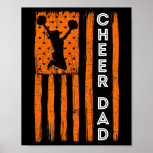Affiche Drapeau de pom-pom girls orange Cheer Dad