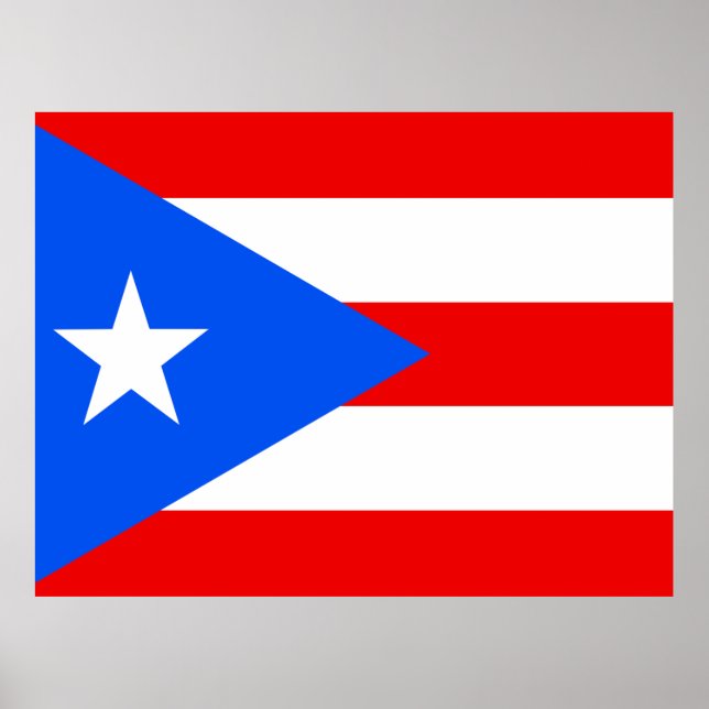 Affiche Drapeau de Porto Rico (Devant)