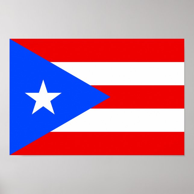 Affiche Drapeau de Porto Rico (Devant)