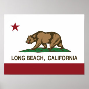Affiche Drapeau de République de Long Beach la Californie