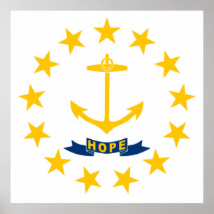 Affiche Drapeau de Rhode Island (État des États-Unis)