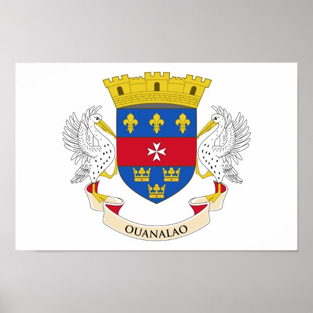Affiche Drapeau de Saint-Barthélemy (Devant)