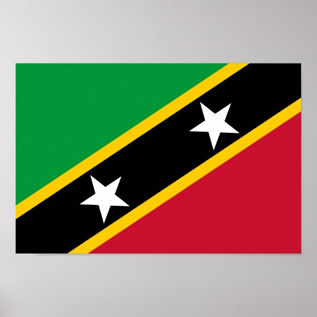 Affiche Drapeau de Saint-Kitts-et-Nevis (Devant)