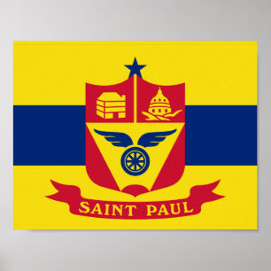 Affiche Drapeau de Saint Paul, Minnesota