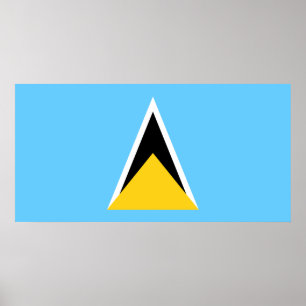 Affiche Drapeau de Sainte-Lucie (Sainte-Lucie) (Caraïbes)