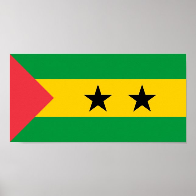 Affiche Drapeau de Sao Tomé-et-Principe (Devant)