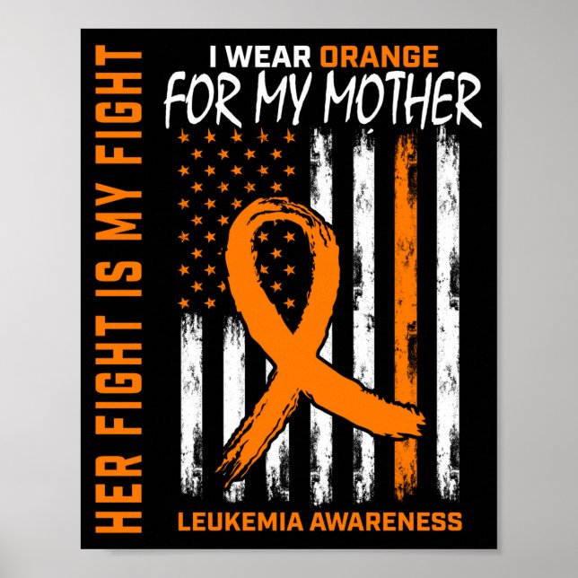 Affiche Drapeau de sensibilisation à la leucémie mère mama (Devant)