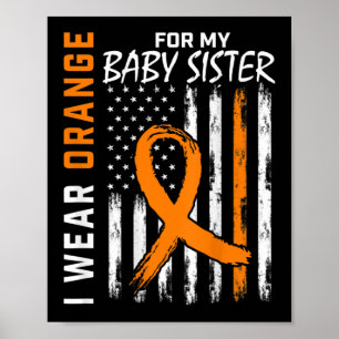 Affiche Drapeau de sensibilisation à la leucémie Orange Ri