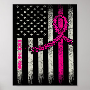 Affiche Drapeau de sensibilisation au cancer du sein Back