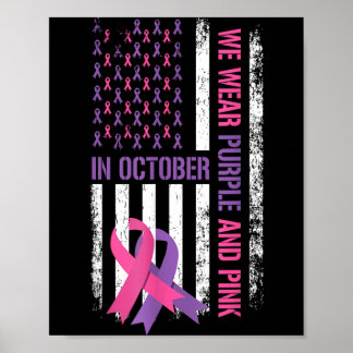 Affiche Drapeau de sensibilisation au cancer du sein et à