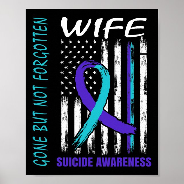 Affiche Drapeau De Sensibilisation Au Suicide D'Une Femme, (Devant)