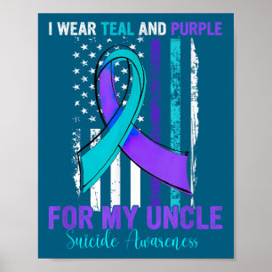 Affiche Drapeau de sensibilisation au suicide ruban violet