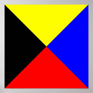 Affiche Drapeau de signalisation maritime Zulu ICS