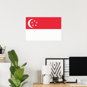 Affiche Drapeau de Singapour