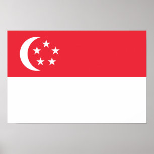Affiche Drapeau de Singapour