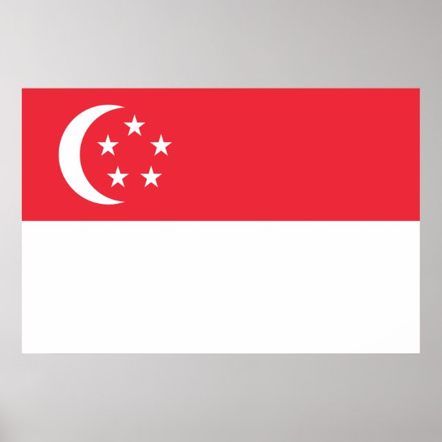 Affiche Drapeau de Singapour (Devant)