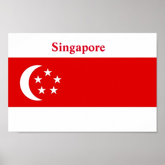 Affiche Drapeau de Singapour (Devant)