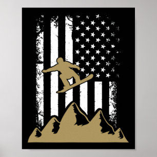 Affiche Drapeau de snowboard hiver Snowboard Sport Cadeau