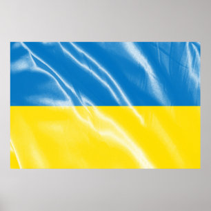 Affiche Drapeau de soie ukrainien