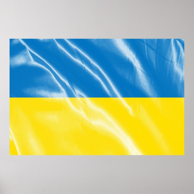 Affiche Drapeau de soie ukrainien (Devant)